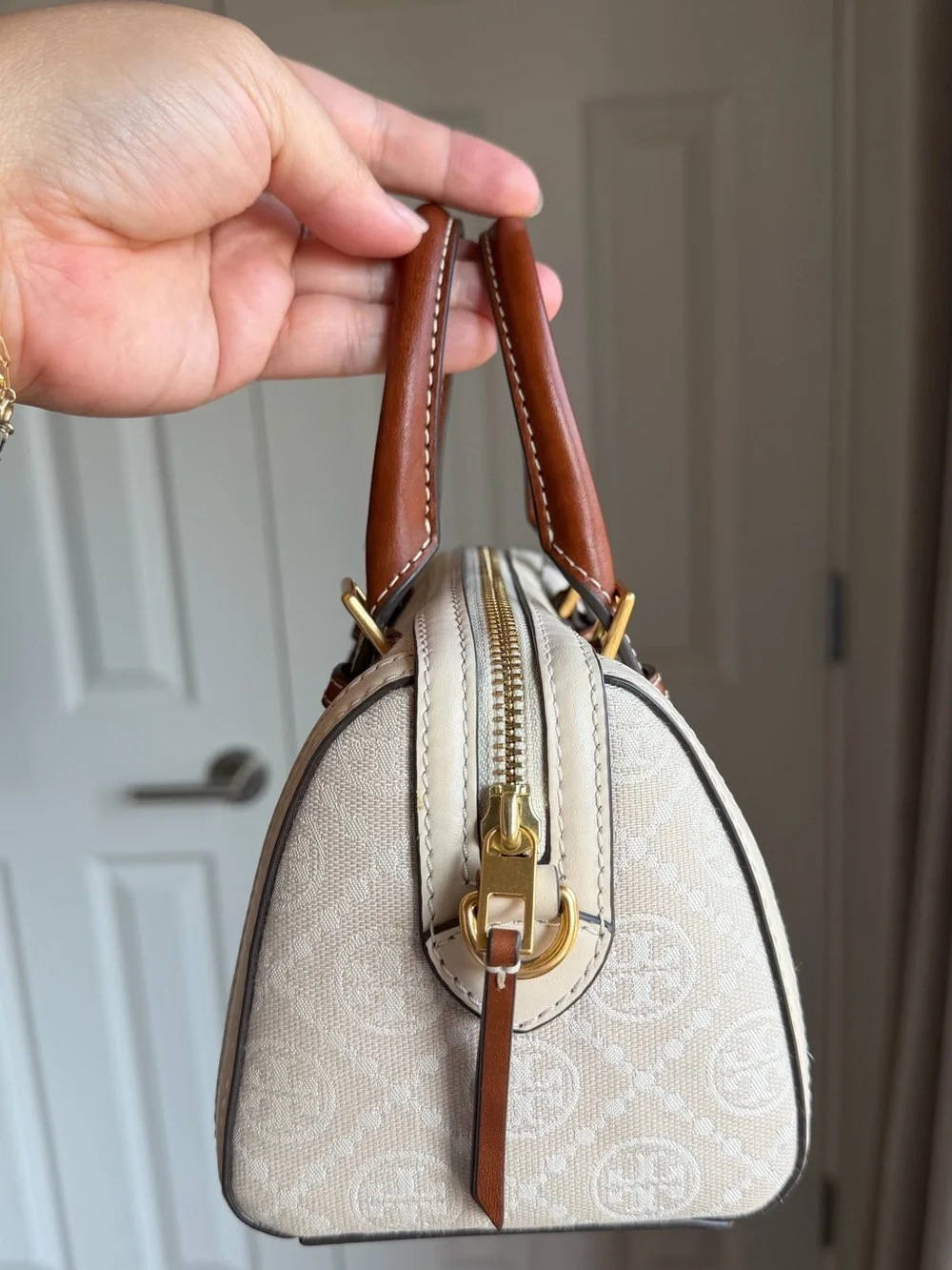 Tory Burch T Monogram Barrel Bag